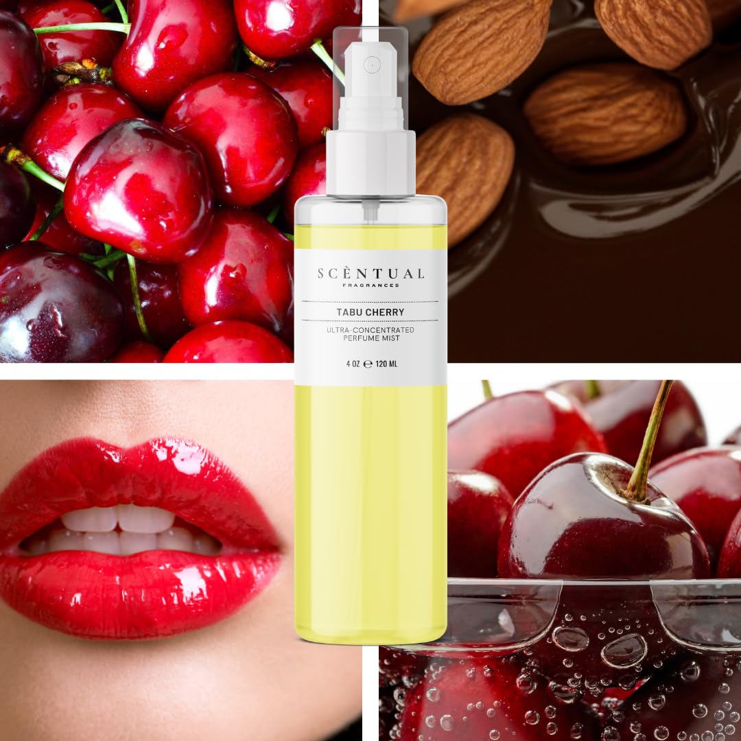 Scentual Fragrances, Luxury Perfume Oil, Ultra-Concentrated Women Roll-On Fragrance Oil, Long Lasting Rollerball Travel Mini Perfume, Vegan, Alcohol & Cruelty Free 10ml (Tabu Cherry)