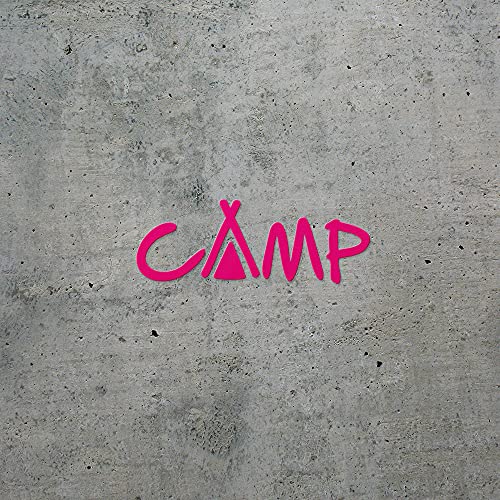 Camp with Tent (Pink) (Set of 2) Premium Waterproof Vinyl Decal Stickers for Laptop Phone Accessory Helmet Car Window Mug ...