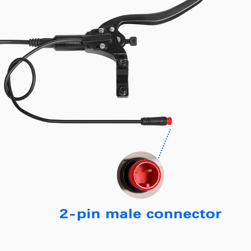 DYISLAND LD-200 2-Pistons Hydraulic Disc Brake Set for ebike,2-PIN Power-Off Electric Bike Hydraulic Brake kit，Hydraulic Brake Kits with mounting Tools and Screws (Black-Front1000mm/Rear1850mm-Set)