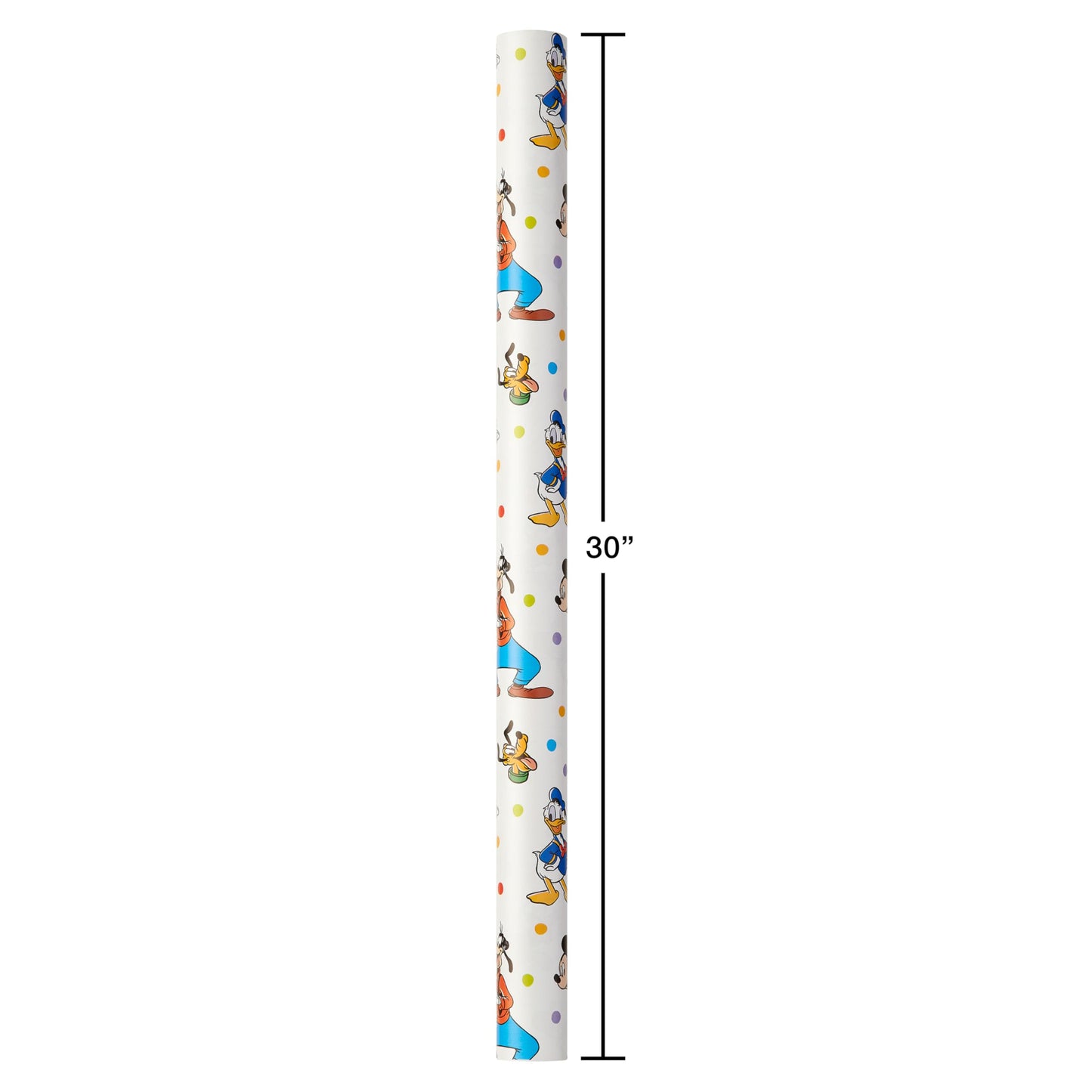 American Greetings 105 sq. ft. Disney Wrapping Paper Set with Gridlines for Kids Birthday, Baby Shower and All Occasions, Mickey Mouse, Minnie Mouse, Pluto and Polka Dots (3 Rolls, 30 in. x 14 ft. each)
