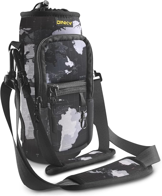 Dinky Water Bottle Carrier Bag with Adjustable Shoulder Strap - Neoprene Pouch Sleeve for Hiking, Camping and Fishing - Co...