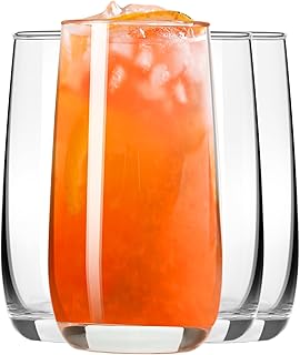 PARACITY Highball Glasses Set of 4, Drinking Glasses 12 Oz, Clear Glass Cups, Tall Tumbler Water Glasses, Glassware Set fo...