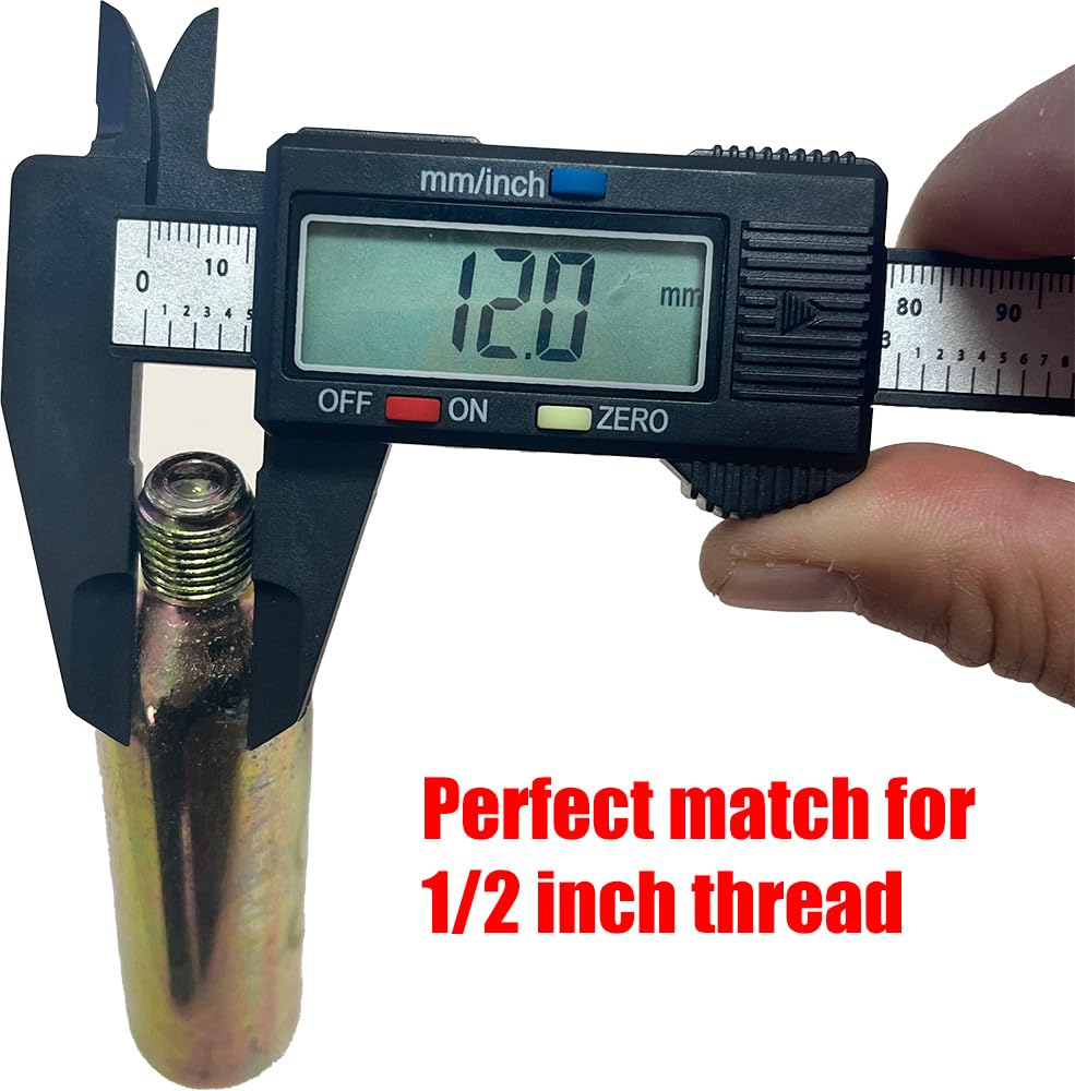 45g (60cc) CO2 Kit Cartridge Cylinder with 1/2-inch Thread for Motorcycle Safety Air Bag Vest and Inflatable Jackets