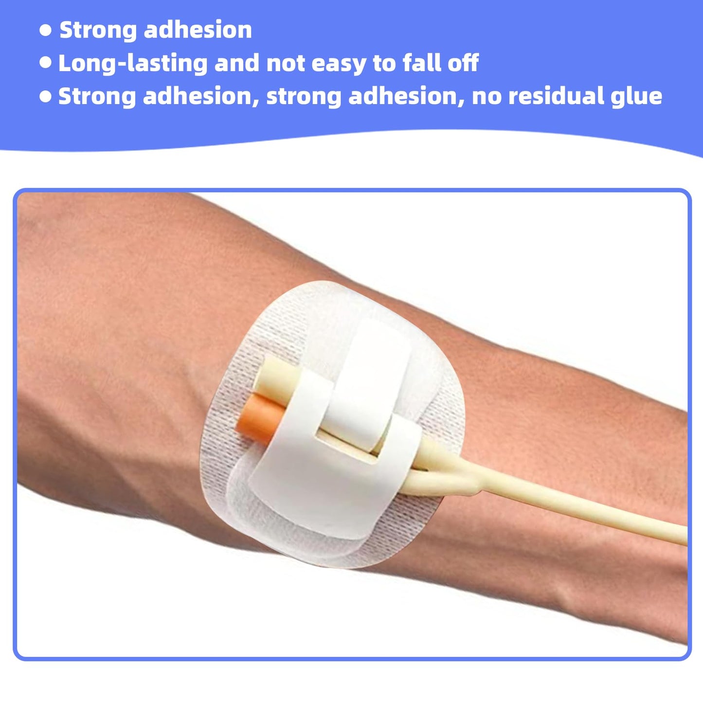 20Pcs Foley Catheter Stabilization Device, Catheter Tube Holder, Adhesive Catheter Urinary Leg Bag Legband Holder Catheter Supplies for Single/Double Tube, G Tube and Feeding Tube in Place