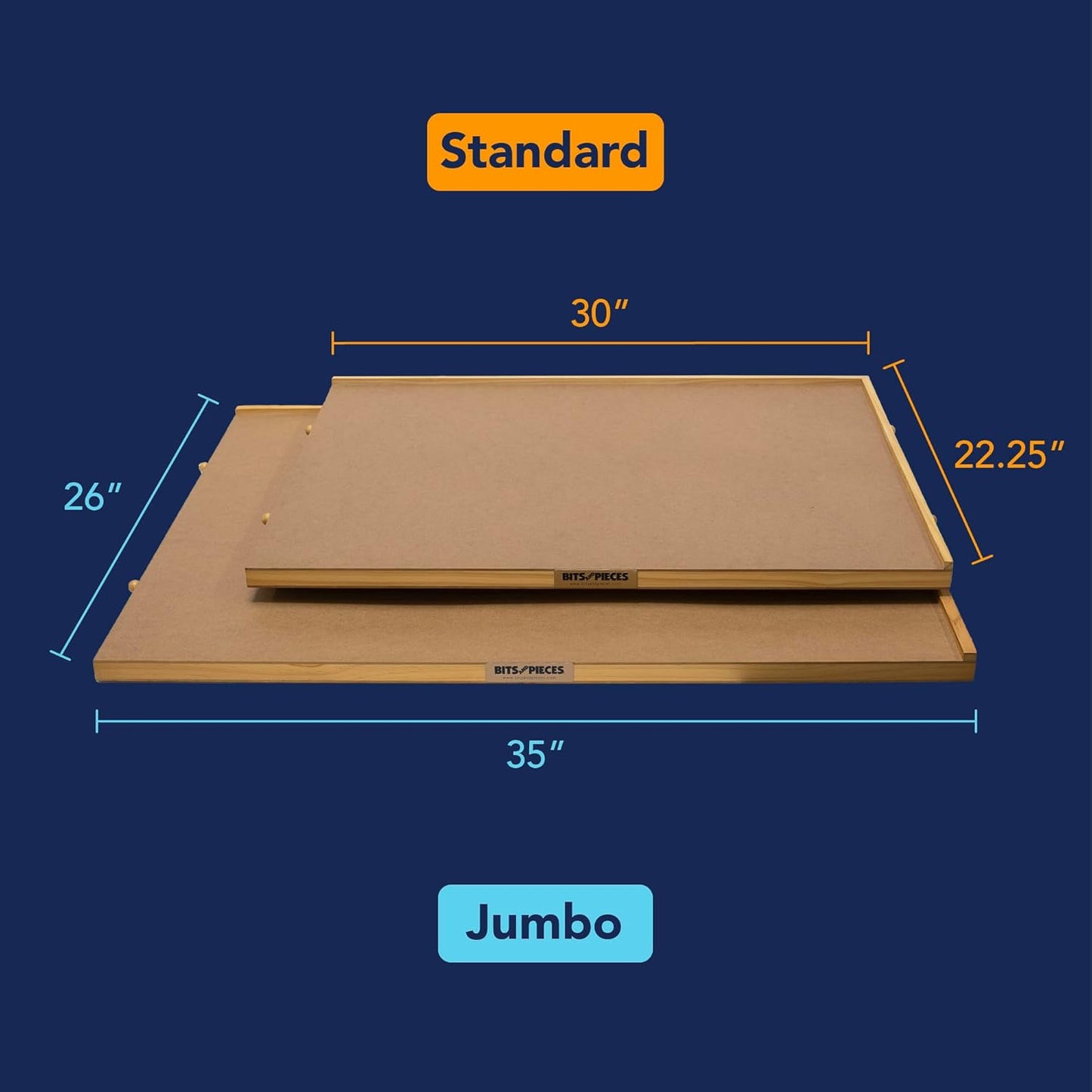 Bits and Pieces Rotating Puzzle Board with Drawers – 1500 Piece Jigsaw Puzzle Table Organizer with Lazy Susan Spinner – The Original Premium Wooden Puzzle Board for Adults, Portable & Durable Design