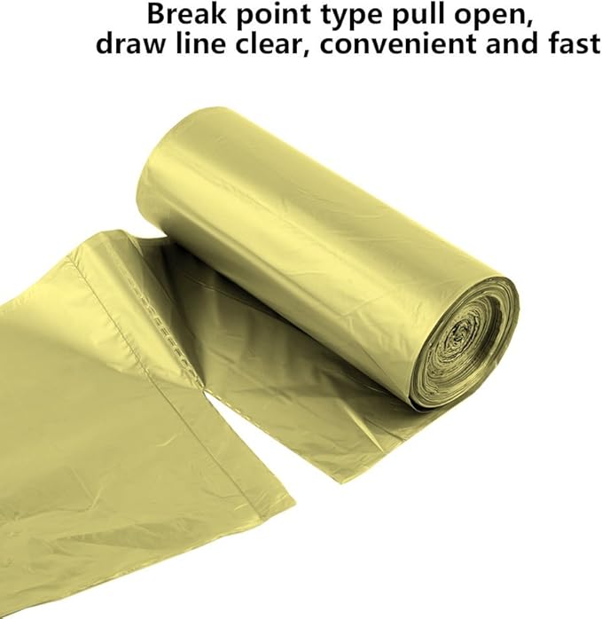 5 Rolls Small Trash Garbage Bags, 4 Gallon Strong Thin Material Disposable Kitchen Garbage Bags, Durable Plastic Trash Bags for Office Home Bedroom Garden Waste Bin, 200 Counts (Golden)