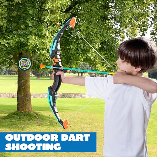JOYIN Kids Bow and Arrow Set, LED Light Up Archery Toy Set with 9 Suction Cup Arrows, Target & Arrow Case, Indoor and Outd...