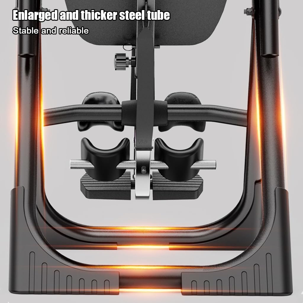 RIEJIN Foldable Heavy Duty 330 lbs Capacity Inversion Table with Removable Shoulder Rest and Lumbar Support