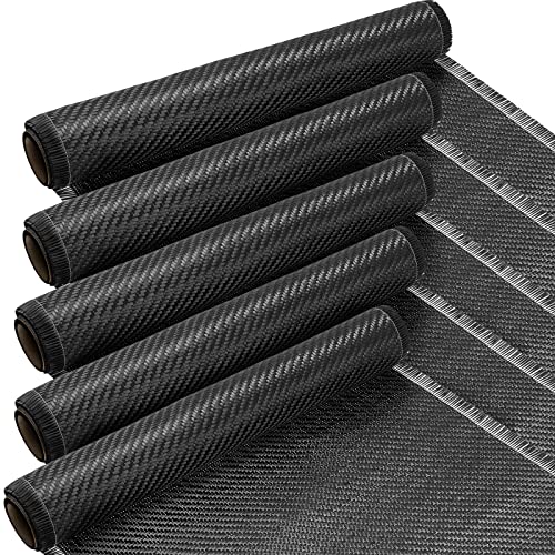 Tatuo 5 Rolls 6.5ft x 12" Carbon Fiber Fabric Roll Pure Fabric Carbon Fiber Sheet - 2x2 Twill Weave-3k/220g for Cars for S...