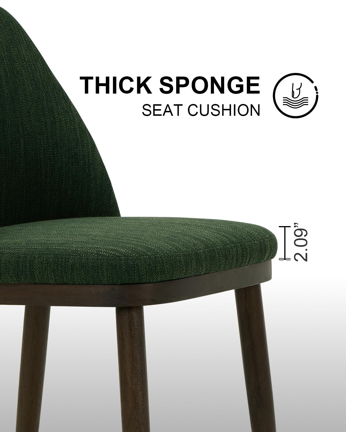 Homixis Upholstered Dining Chairs Set of 6 - Line Fabric Modern Dining Room Chairs, Mid-Back Restaurant Kitchen Chairs with Wooden Legs