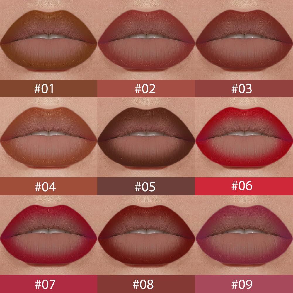 BINGBRUSH 2-in-1 Gradient Lip Liner & Lipstick Combo,Matte Longwear Waterproof Lip Pencil with Cone Tip,Smudge Proof Crayon for
