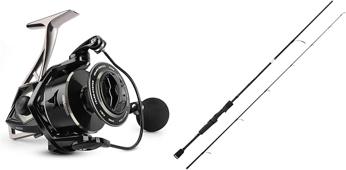 KastKing Megatron Spinning Reel, Size 6000 & KastKing Crixus Fishing Rods, Spinning Rod 6ft 6in-Medium - Fast-2pcs