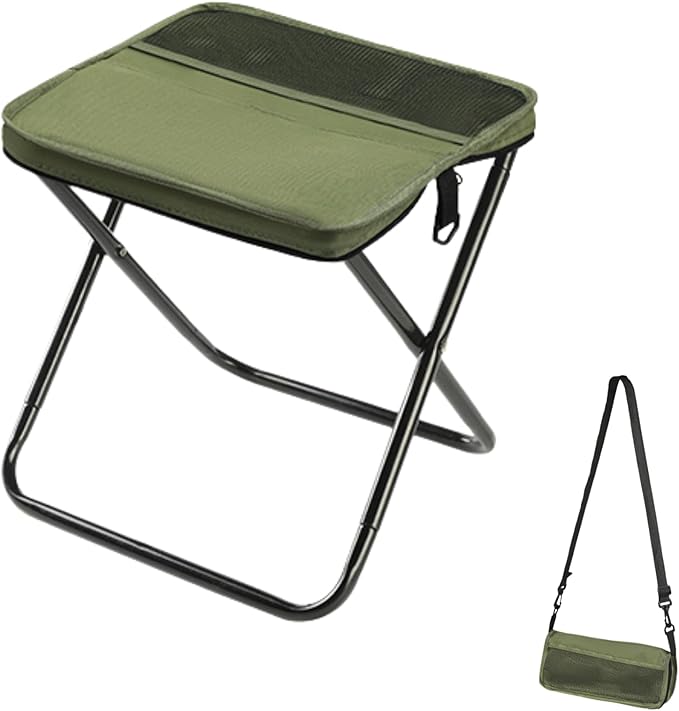 Arimanile Folding Camp Stool, Lightweight Foldable Camping Stool, Compact Mini Chair for Outdoor Activities, Hiking, Fishi...