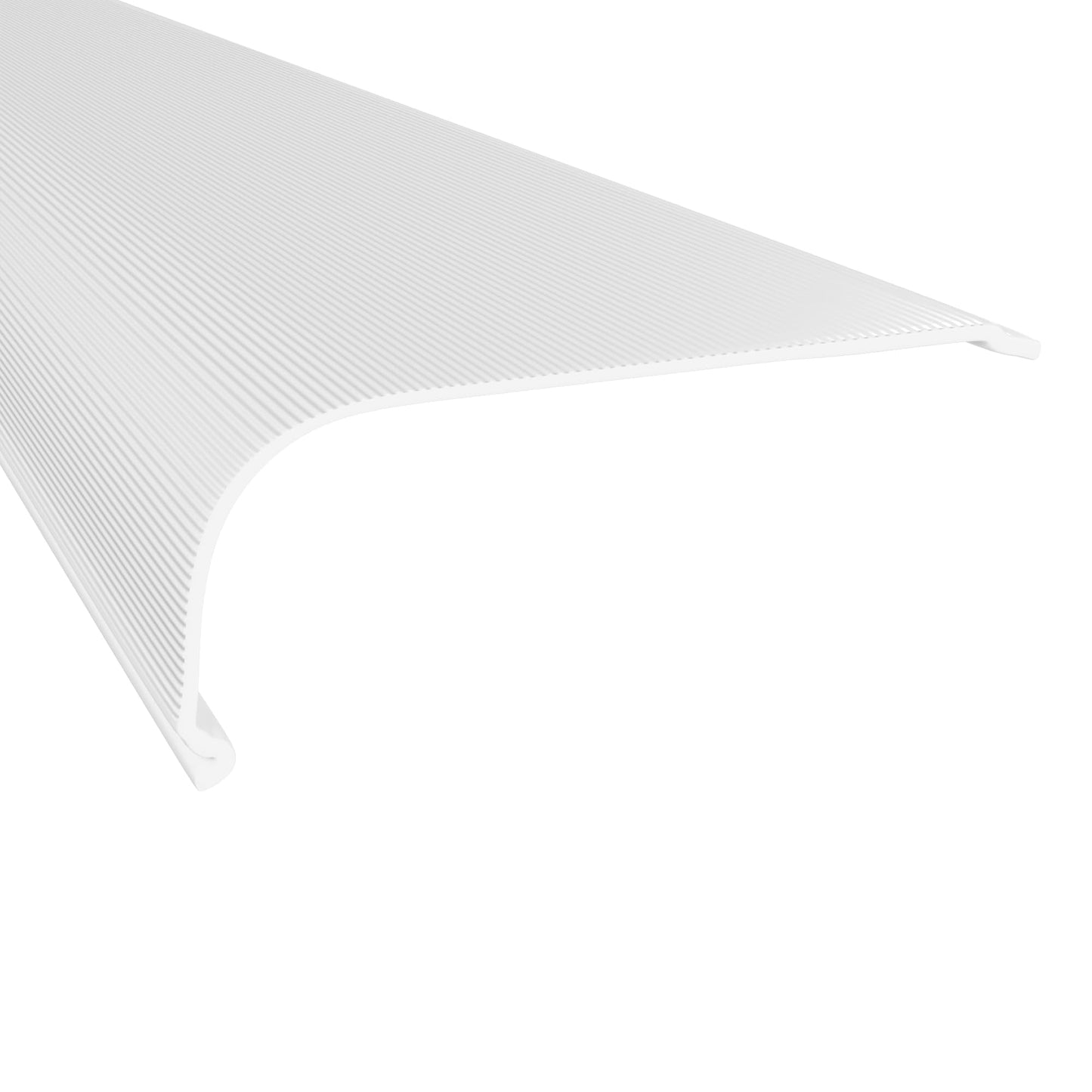 KASTLITE Curved Under Cabinet Light Cover Replacement | White Ribbed Acrylic Undercabinet Lens Diffuser | 42-3/8"L x 2-7/8"W x 1" H | Under Counter Lights for Kitchen, Bathroom & Vanity | Shape H