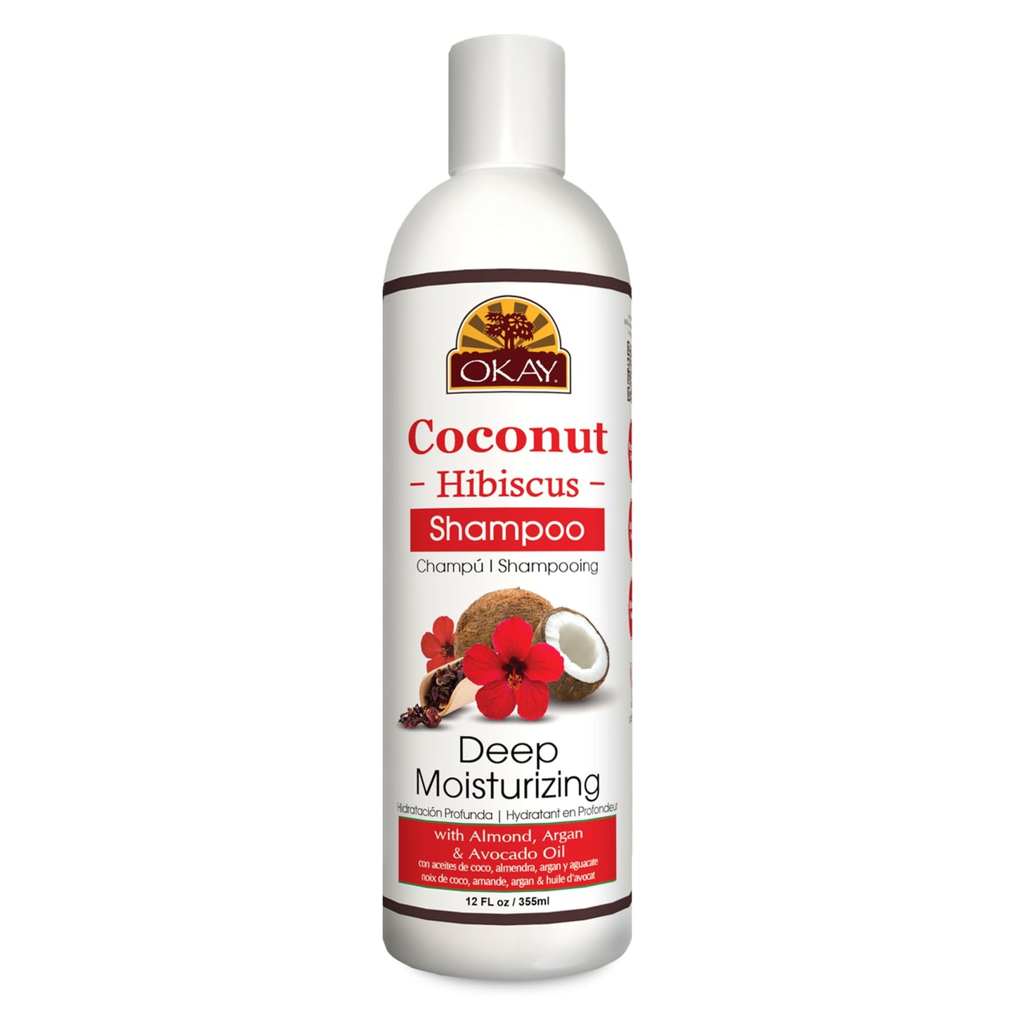 OKAY | Coconut Hibiscus Shampoo | For All Hair Types & Textures | Restore, Rehydrate, Strengthen Hair | With Almond, Argan & Avo