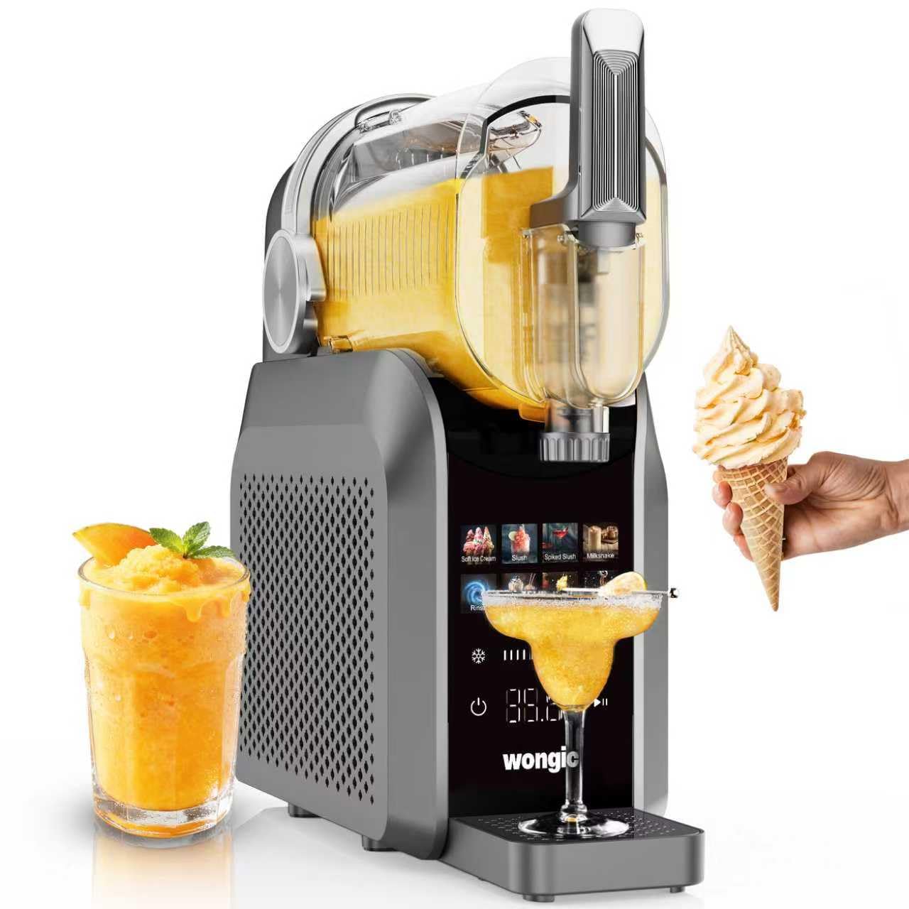 Slushie Machine Pro, No Ice Needed, 88oz Slushy Machine for Home, Frozen Drink Maker with 7 Preset Programs, Add Ice Cream model, Margaritas, Frappés, Milk Shake, HD color touch screen, Auto Rinse