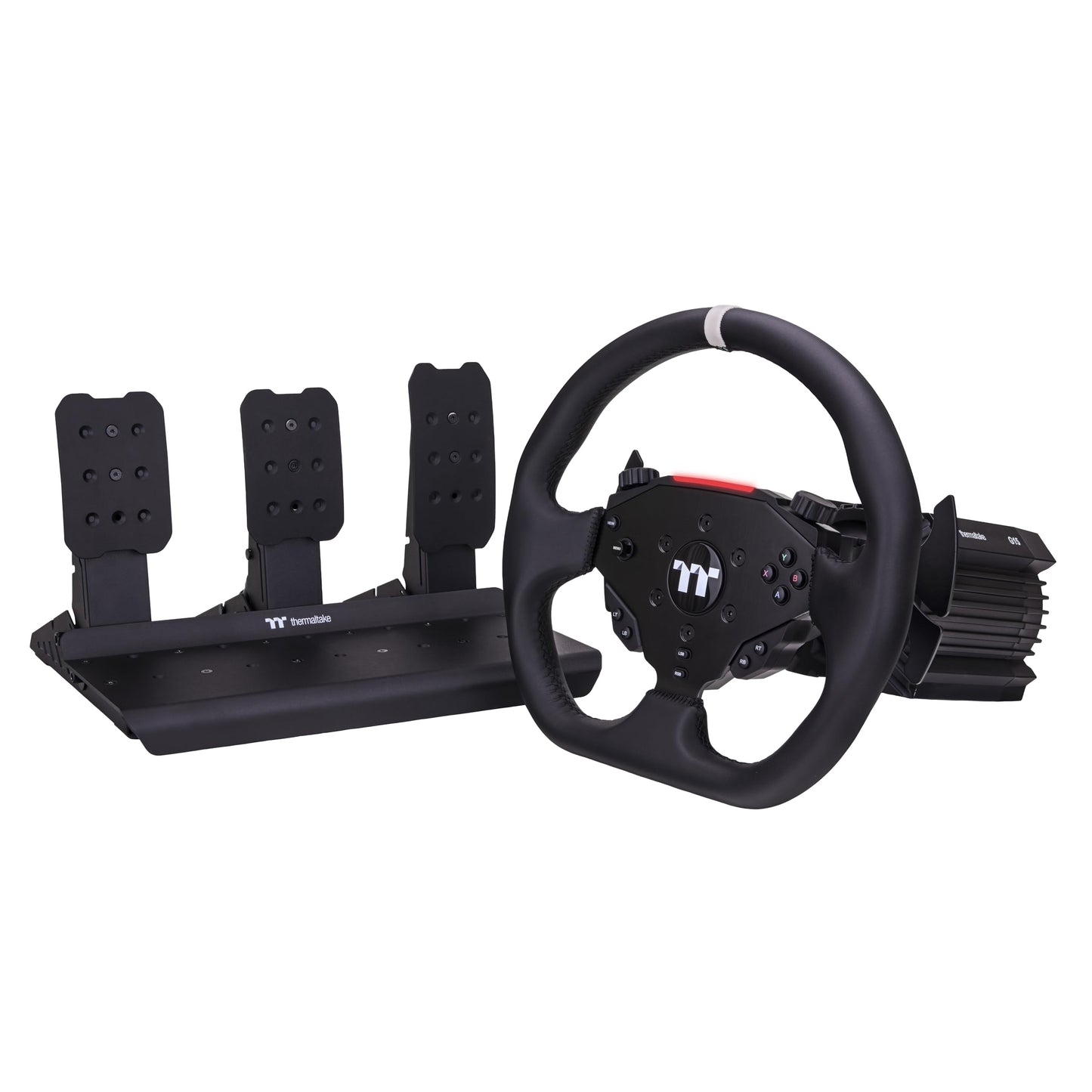 Thermaltake G15 Direct Drive Racing Wheel with Pedals Bundle; 15Nm Direct Drive Base; Hall Effect Pedals; 13-inch Wheel; Quick Release; Emergency Stop; Compatible with Sim Cockpit; GRB-G15-DGT3BB-01