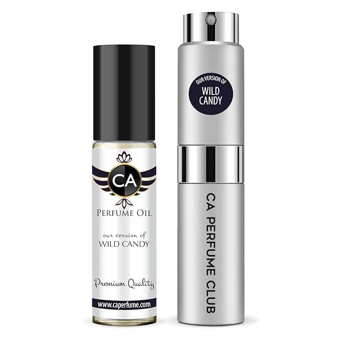 CA Perfume Duo Impression of Wild Candy For Women And Men Perfume Layering Set Long Lasting Travel Size EDP + Body Oil Roll-On Bottle 0.27 Fl Oz+0.33 Fl Oz