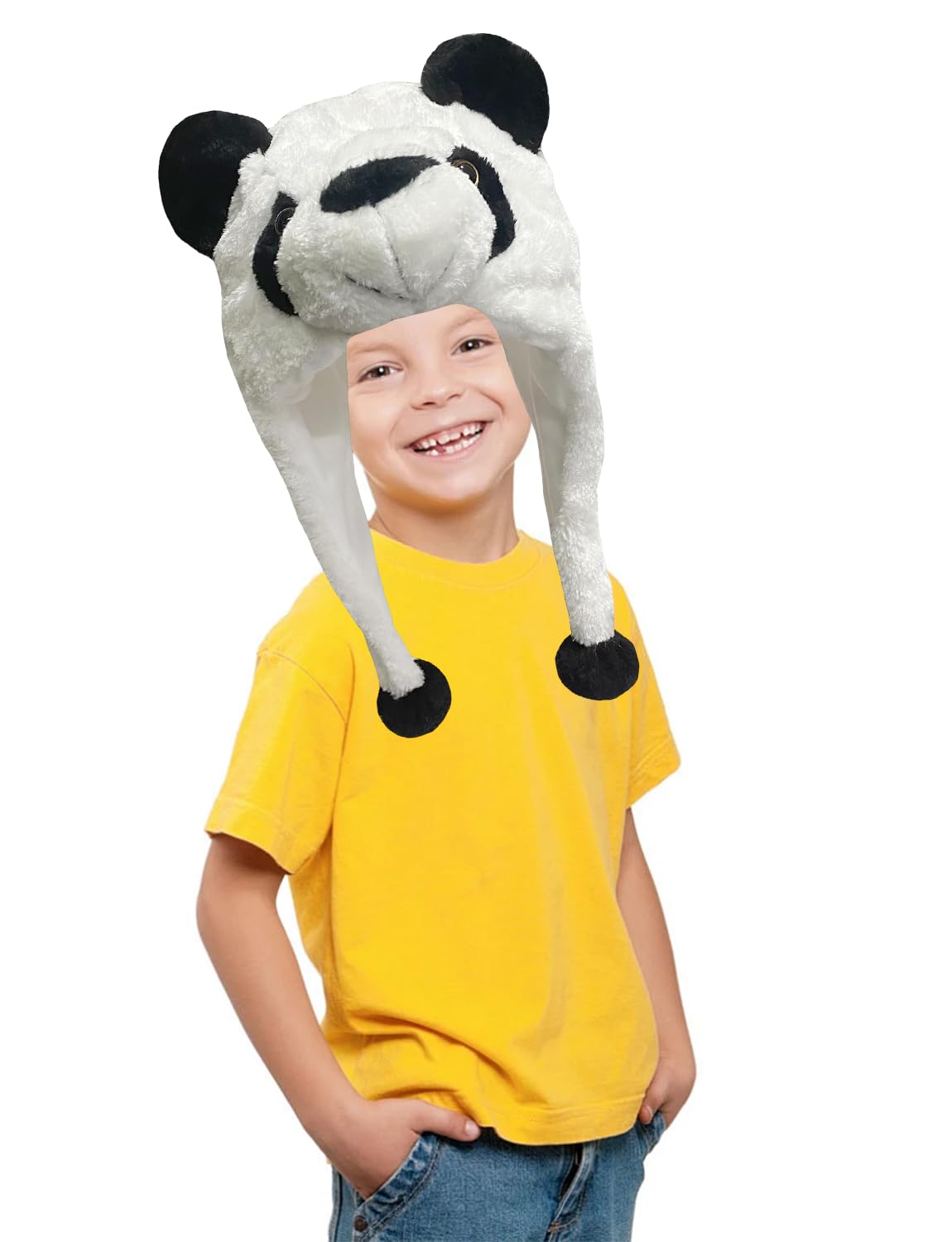 Veryrich Plush Hats, Super Soft Warm Hat Animal Hats, Cozy Winter Hat Novelty Party Cap for Kids Girls Boys - One Size (Panda Hat)