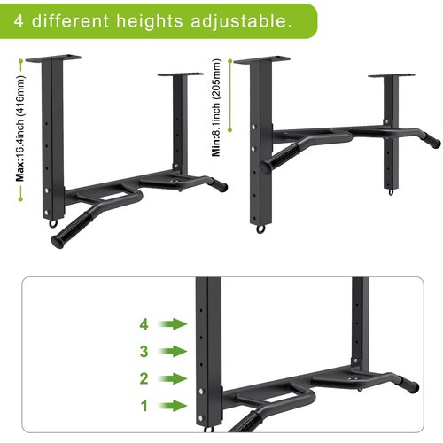 Kipika 32" Ceiling Mounted Pull Up Bar - Heavy Duty, Highly Adjustable, Multifunctional Chin Up Bar - Home Gym System with Punching Bag Hanger and Resistance Bands Training (Ceiling Mounted Pull Up Bar)