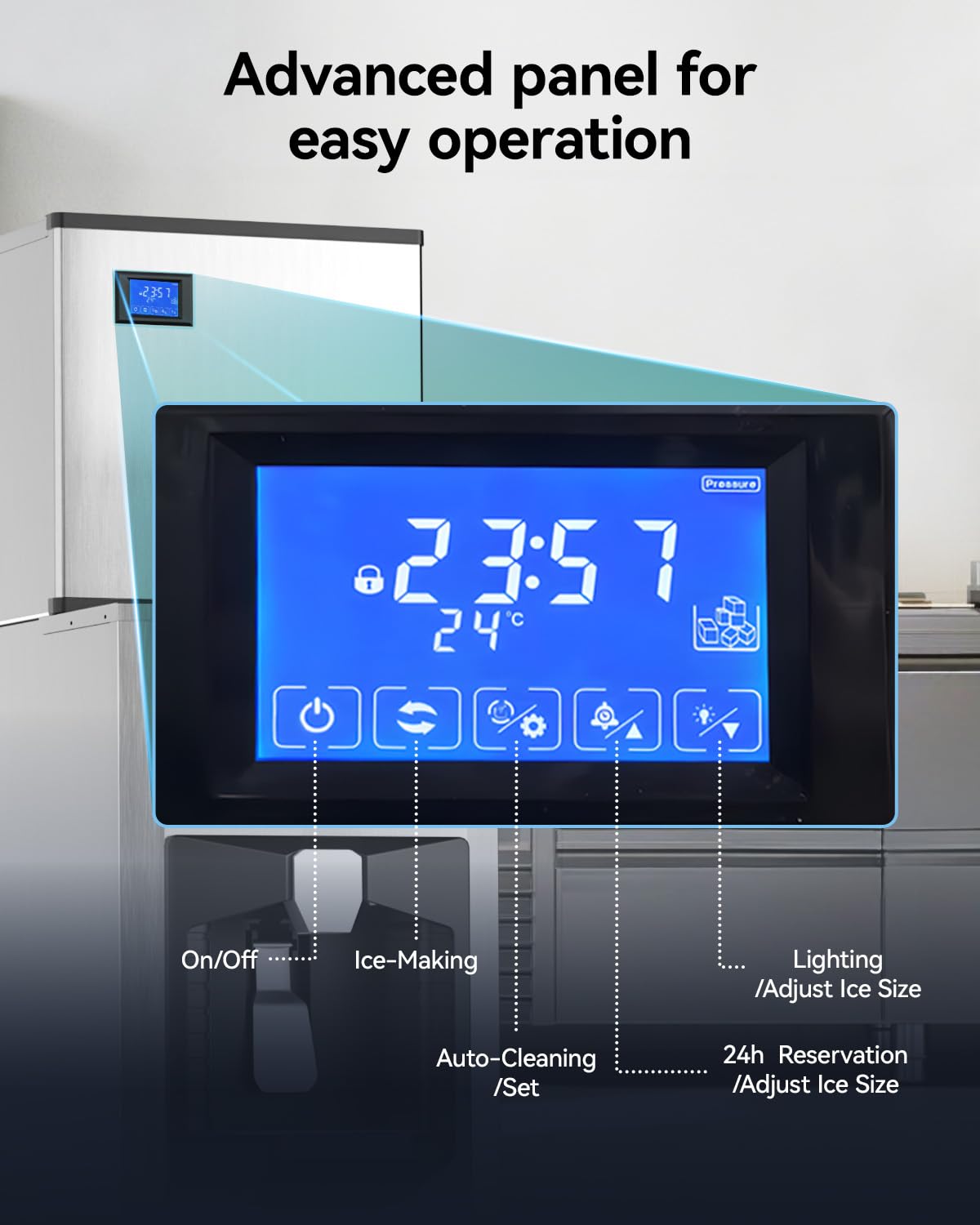 EUHOMY Commercial Ice Maker Machine 500Lb/24H, Ice Ready in 10-15 min,SECOP Compressor, Industrial Ice Machine with 130Lbs Automatic Ice Bin Dispenser, Ice Maker Machine for Hotel/Restaurant/Business
