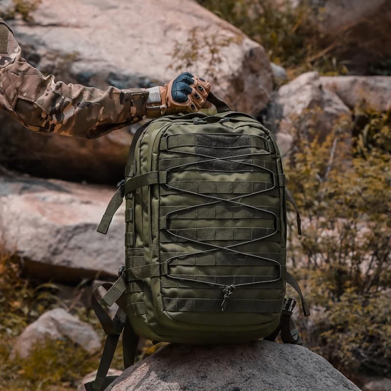 ORILOOSEN 35L tactical assault backpack, military backpacks,heavy duty zipper，outdoor canvas Knapsack,climbing/camping/hik...