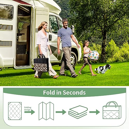 GENIMO Outdoor Rug Waterproof for Patio Decor, 5'x8' Reversible Plastic Straw Rug Carpet, Camping Mat for Outdoor, RV, Bac...