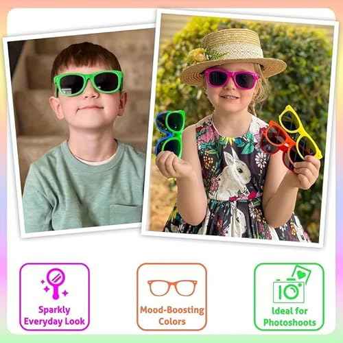Boolavard Nerd Glasses ? Fake Fashion Glasses for Kids ? Costume Glasses for Halloween or Cosplay Age 4-12