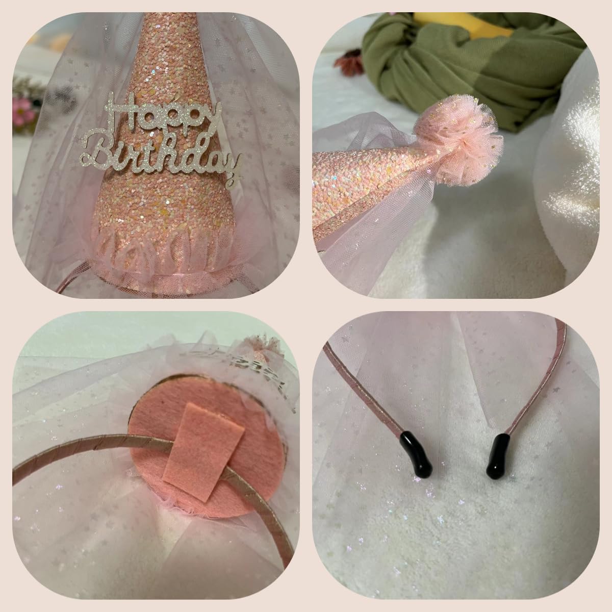 Bnrkmeb Pink Birthday Party Hat, Birthday Hats for Kids