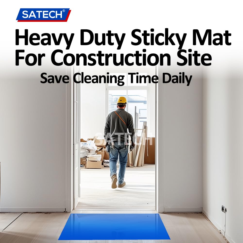 SATECH Sticky/Tacky/Adhesive Mat 24" x 36" White (Case of 4 Mats,30 Sheets Each) for Cleanroom Laboratory Hospital Construction Pets