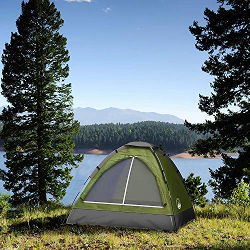 2-Person Camping Tent - Shelter with Rain Fly and Carrying Bag - Lightweight Outdoor Tent for Backpacking, Hiking, and Bea...