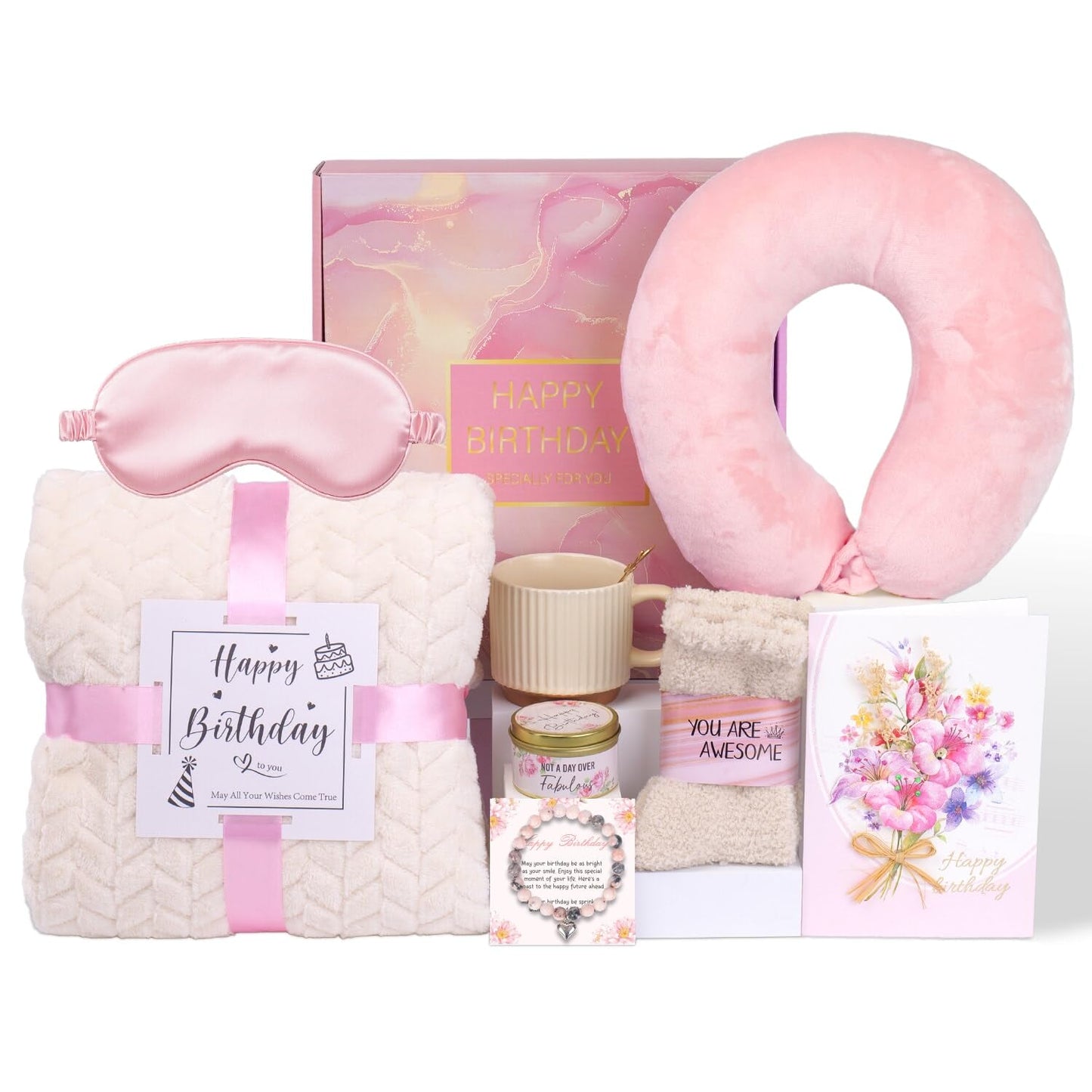 Birthday Gift Basket for Women, Birthday Gifts for Women Friendship Mom Sister Best Friend Her Wife Girlfriend Daughter Aunt Sis