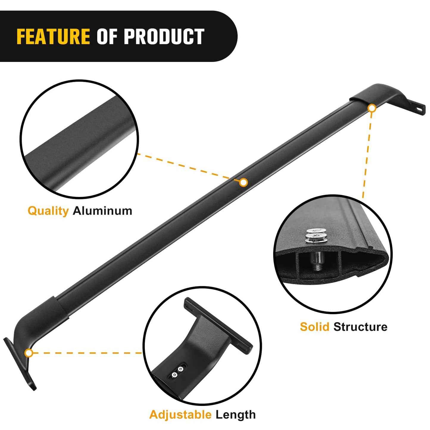 Nilight Roof Rack Cross Bars Fit for Jeep Grand Cherokee L 3-Row 2021-2026 & Grand Cherokee WL 2-Row 2022-2026 Aluminum Rails Crossbars with Adjustable Length for Rooftop Cargo Tent Carrier Kayak