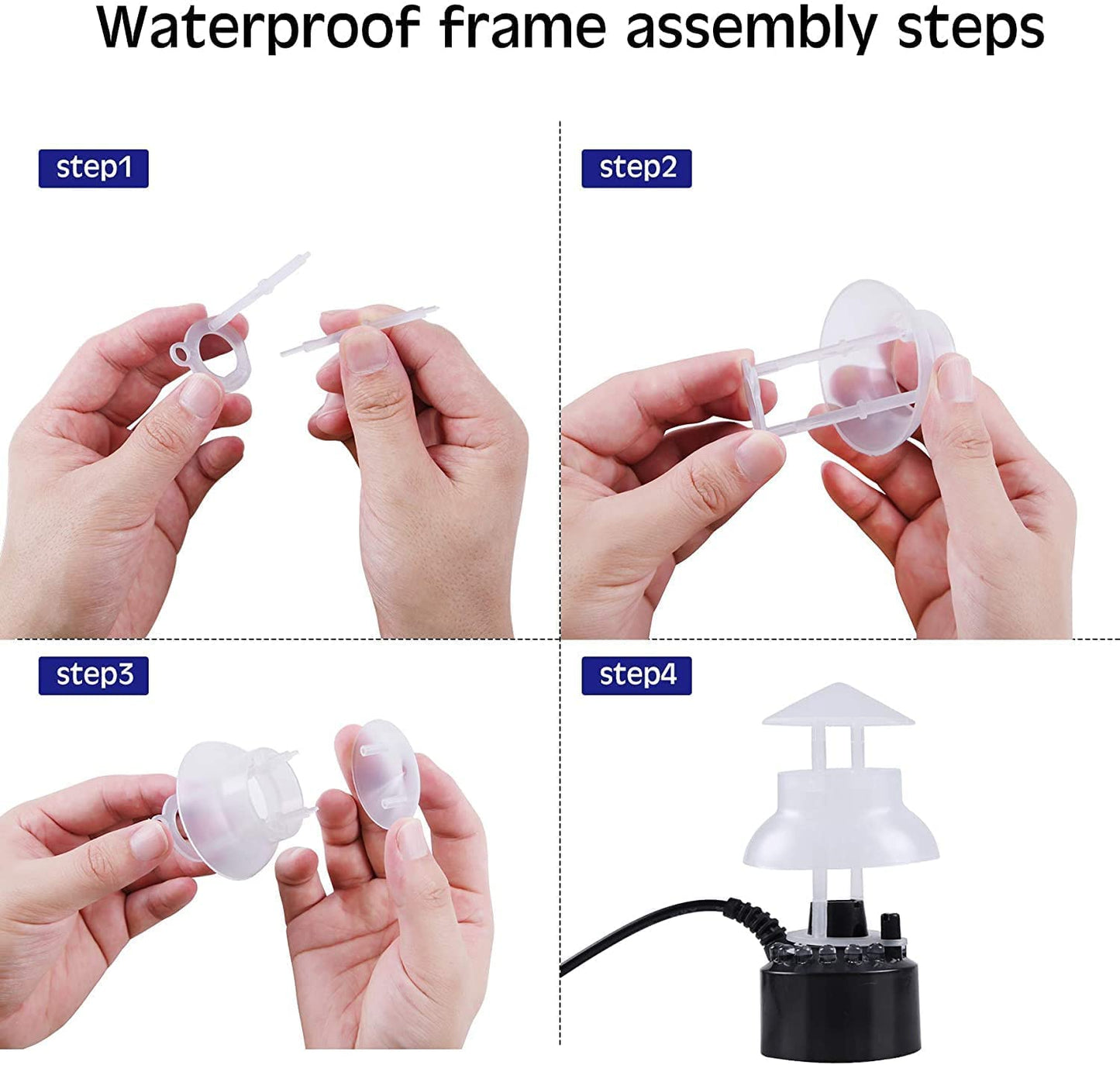 Skrmisda Mist Maker, 12 LED Mister Forgger with Splash Guard Pond Fog Machine, Large Capacity of Mist for Holiday Decor