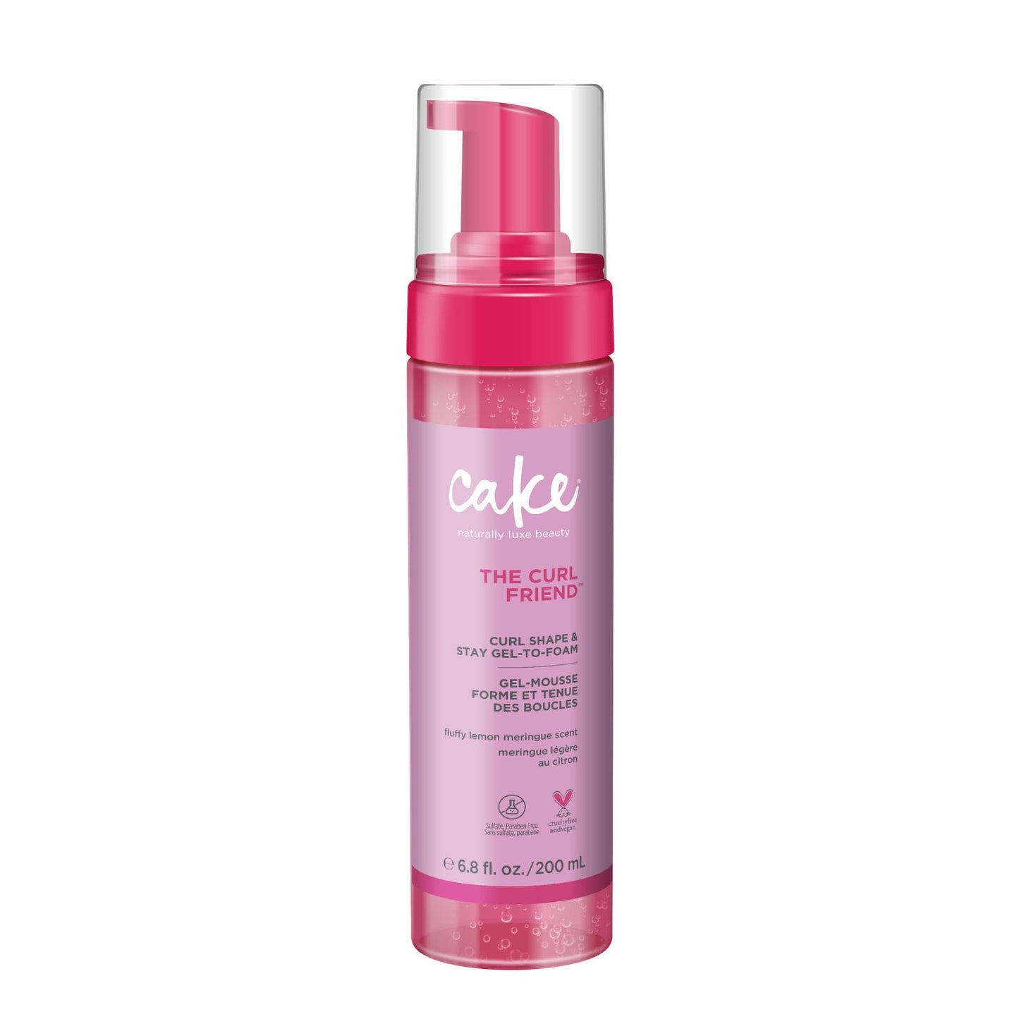 Cake Beauty Gel-to-Foam Styler, The Curl Friend - Volumizing & High Hold Gel to Foam - Flake Free Frizz Control - Infused with C