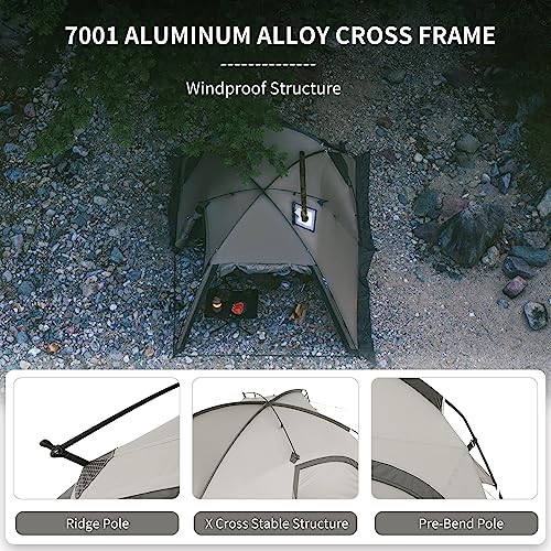 Naturehike Massif Hot Tent with Stove Jack, Waterproof Windproof 4 Season Tent, 2/4 Person Cold Weather Winter Tents for C...