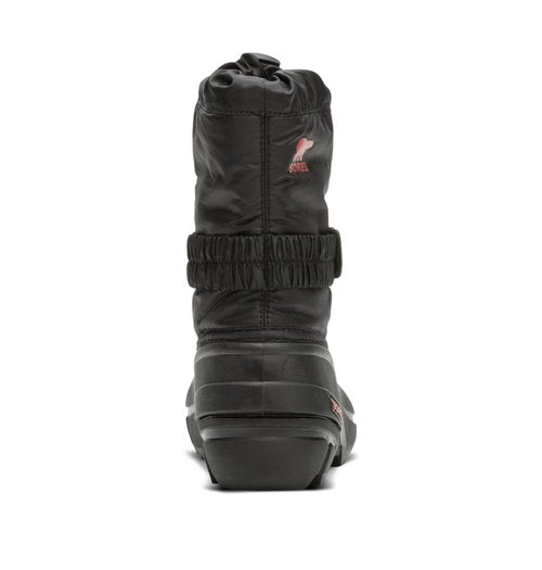 SOREL Children's Flurry Boot - Black, Bright Red - 8
