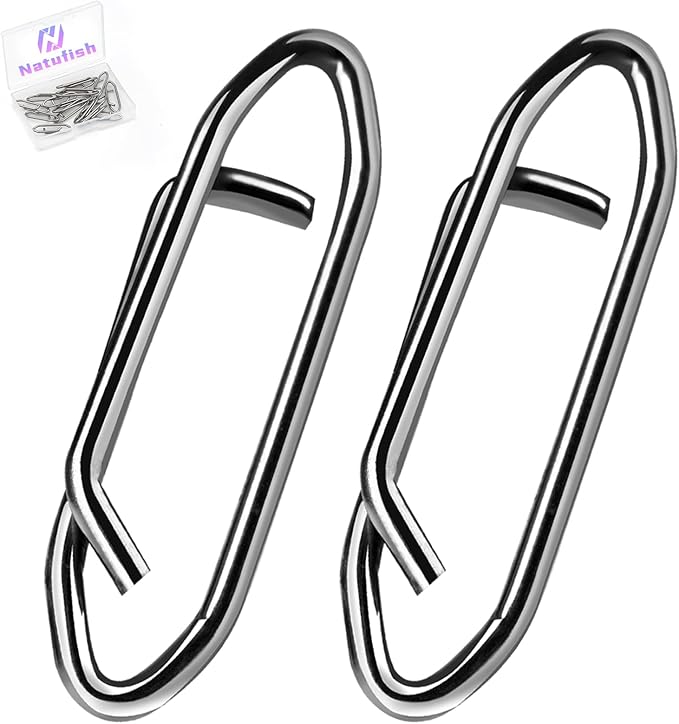 Natufish Power Fishing Clip - Fishing Speed Clips 50Pcs Stainless Steel Quick Change Connector,Link Split Rings Snaps for ...