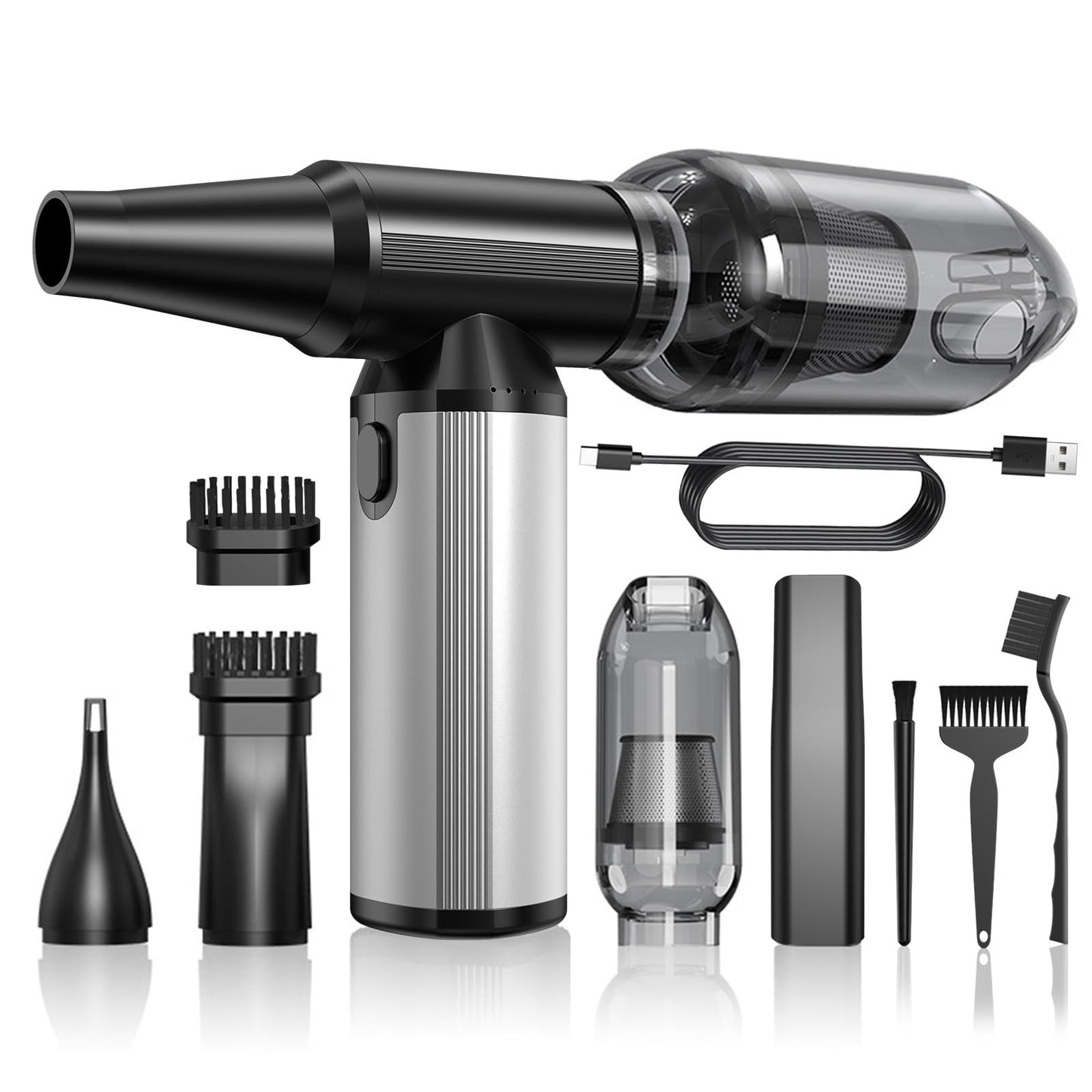 Bobye Electric Compressed Air Duster & Keyboard Cleaner, 2-In-1 Blower & Vacuum With 180W Brushless Motor, 6000Mah Battery, 3-Ge