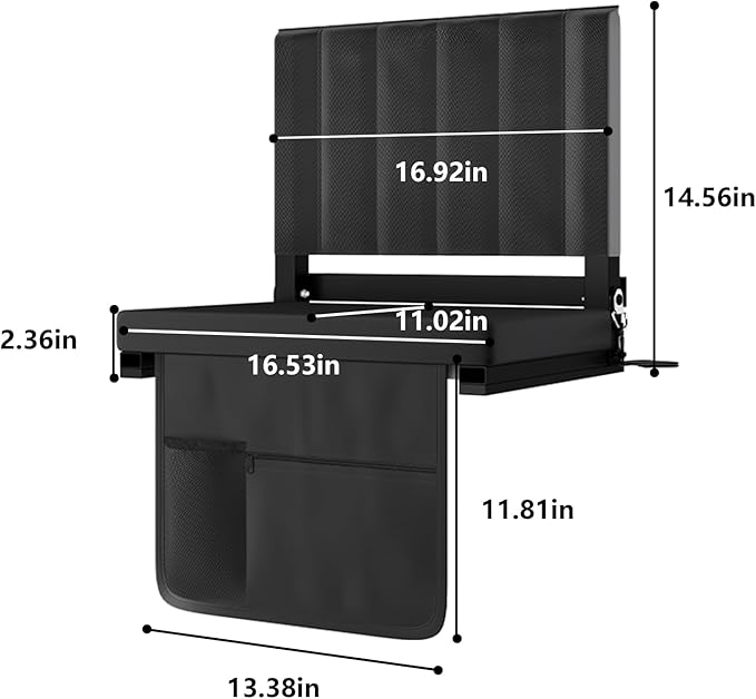 CHIQUERID Portable Stadium Seat with Back Support, Folding Bleacher Chair with Cushion, Cup Holders, Storage Pockets & Shoulder Strap – Ideal for Sports Events, Camping & Picnics (Black)