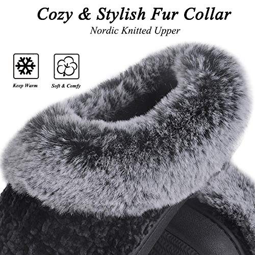 DL Women's Memory Foam Moccasin Slippers Micro Suede with Breathable Faux Fur Lining Slip On House Shoes Micro Indoor & Ou...