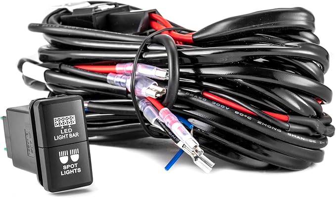 WeiSen 3-Lead LED Wiring Harness kit Light Bar Switch & Spot Light Compatible with Toyota Tacoma Tundra 4Runner RAV4 Highl...