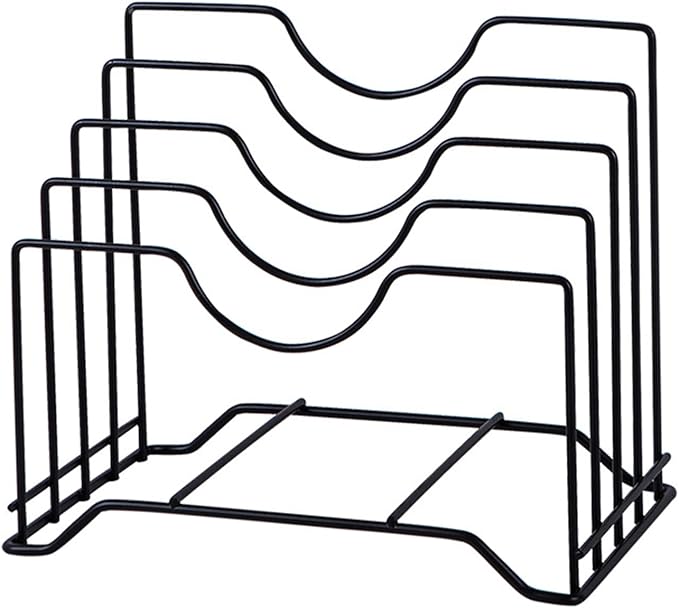 Sunicon Cutting Board Holder Rack, Pot Pan Lids Holder Chopping Board Organizer Thin Bakeware Tray Dry Display Stand for K...