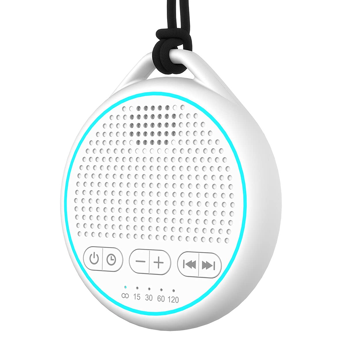 Fourair White Noise Sound Machine with 25 Soothing Natural Sounds Rechargeable Battery Portable for Travel 32 Volume Levels 5 Timers Compact Size for Baby Kids Adults Sleeping (White-Upgrade)