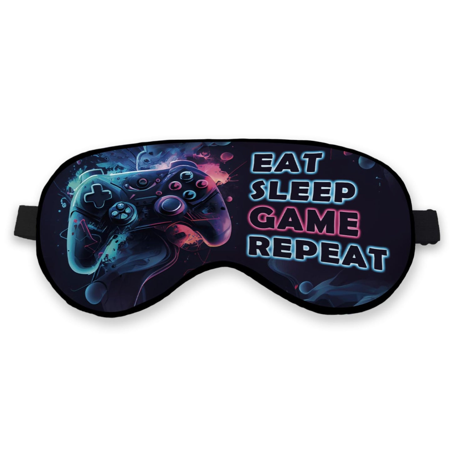Kdqua Kids Eye Mask for Sleeping Sleep Mask for Boys Kids Teens Girls, Gamer Silk Blackout Eye Mask for Sleeping, Watercolor Game Theme Adjustable Straps Soft Lightweight Sleep Mask