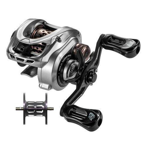 DOVIELLO HICC50 Compact Baitcaster Fishing Reels - 4.7oz Ultra Smooth Fishing Reel with Magnetic Brake, 7.1:1 Speed Ratio and 10+1 Bearing Reels Equipped for Saltwater Outdoor - Left Hand Dual spools