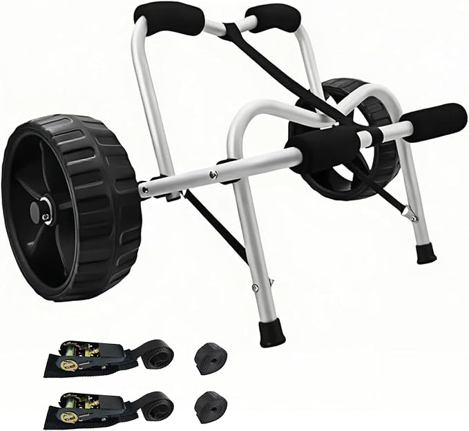 Vanhunks Kayak Cart Dolly Foldable Kayak Trolley Wheels with 10-Inch Airless Tires for Carrier Canoe SUP Paddleboard Trans...