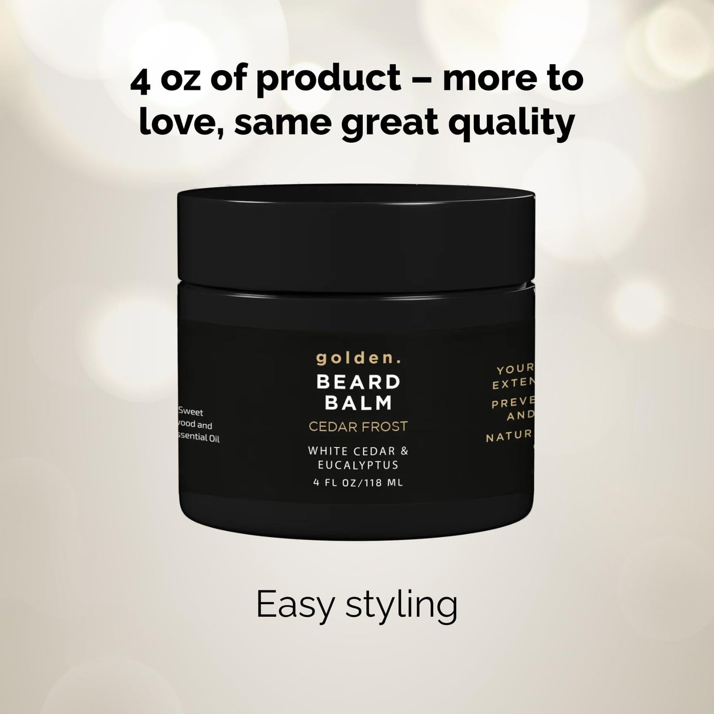 Golden Grooming Beard Balm | Unique Masculine Scent | Shea Butter for Beard Growth | Tames, Moisturizes & Styles - Cedar Frost,