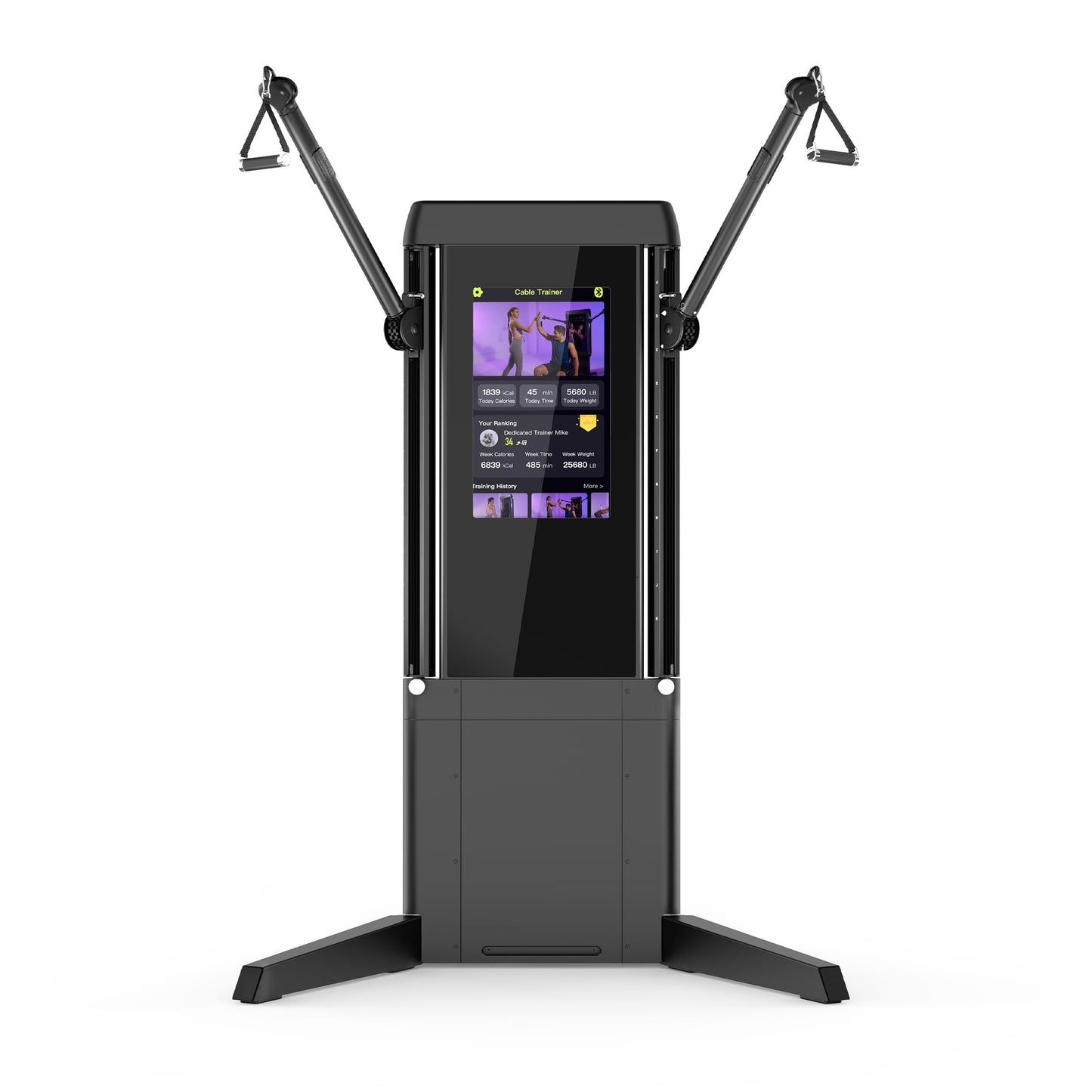 Echelon Strength Pro Commercial Grade Smart Wall-Mounted Trainer with 24” HD Touchscreen, 132 lb Digital Resistance Per Arm, Guided Workouts, WiFi Enabled