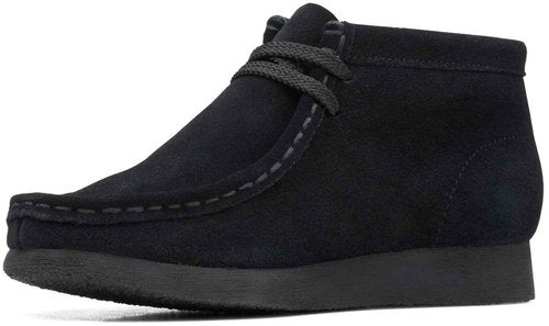 Clarks - Kids Wallabee O Boot, Color Black Suede, Size: 5.5 W US Big Kid